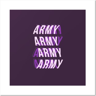 Purple ARMY Typography Text design Posters and Art